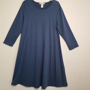 JAMIE & LAYLA SOLID BLUE TUNIC DRESS XL